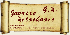Gavrilo Milošković vizit kartica